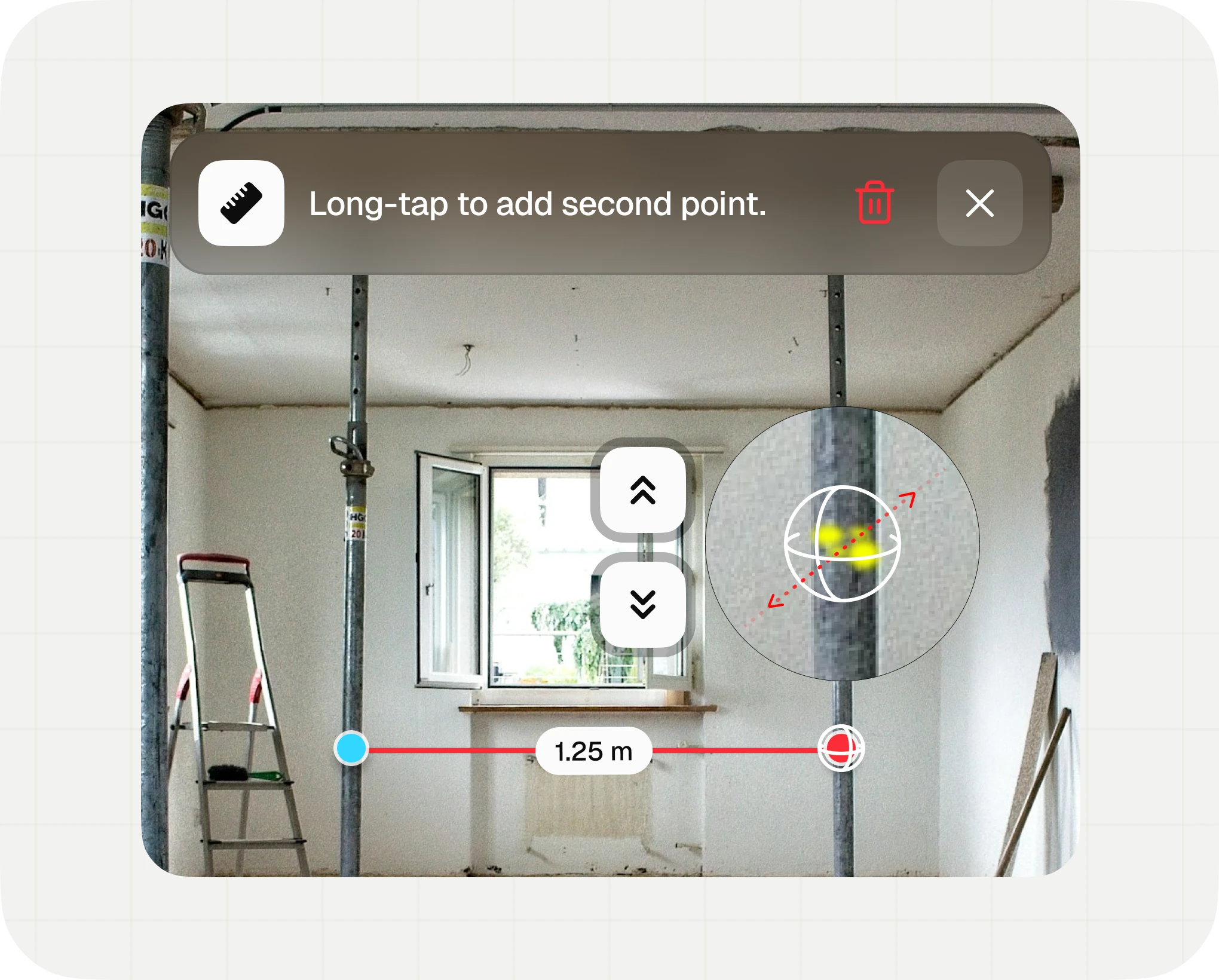 Measurement tools showing dimensions inside a Foreal 3D capture