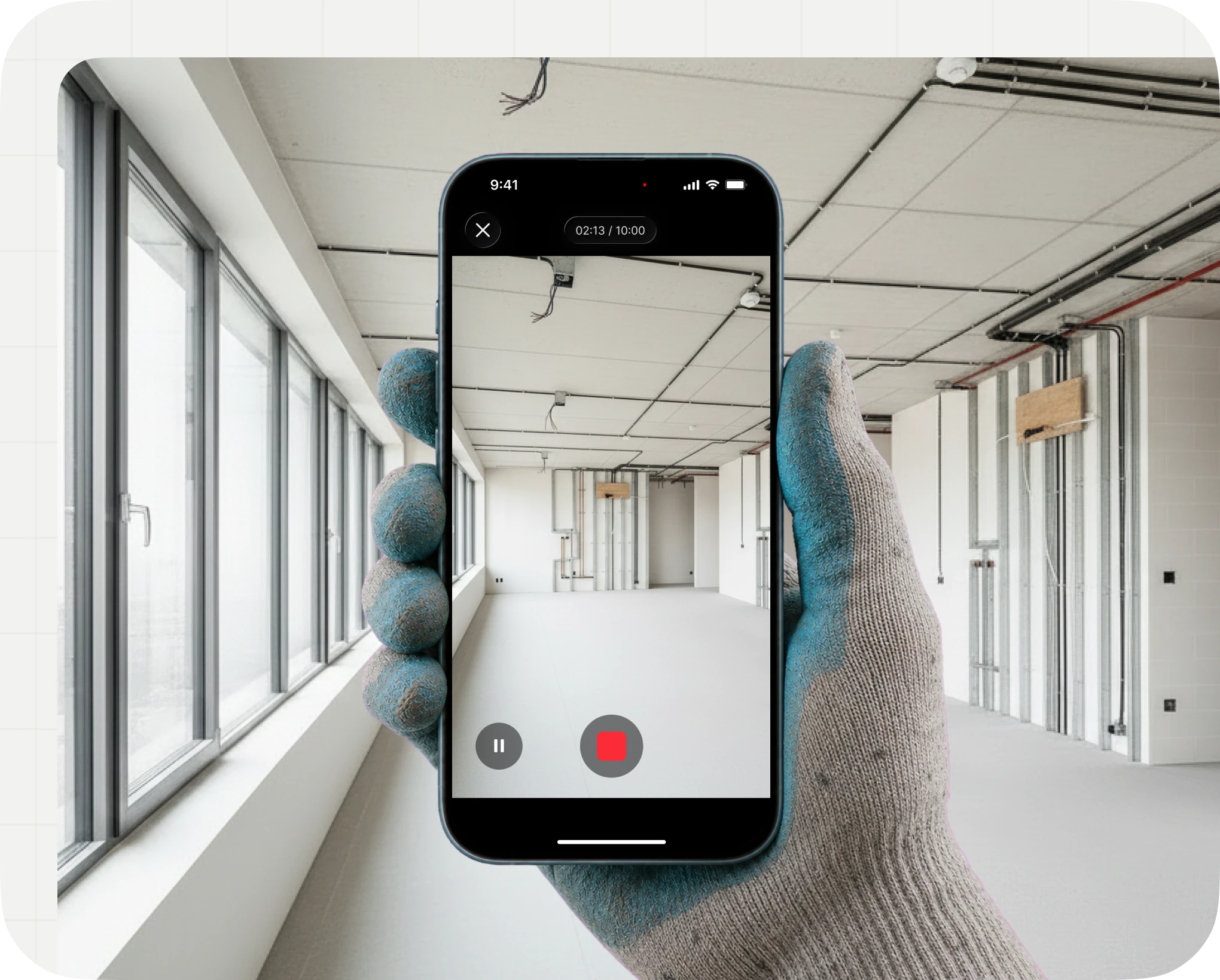 Recording a walkthrough on a phone