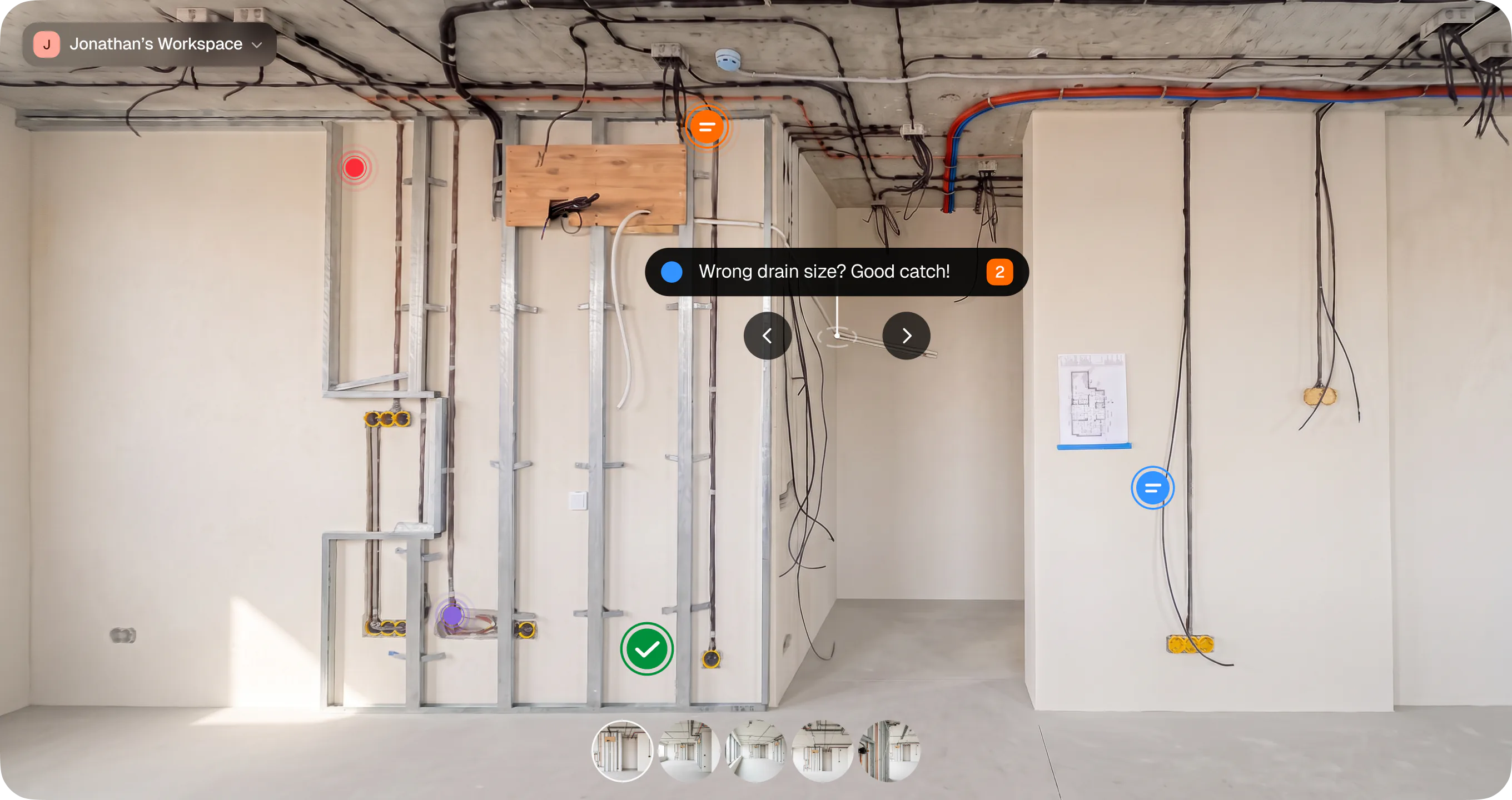 Foreal in the browser — 3D scan with pinned threads